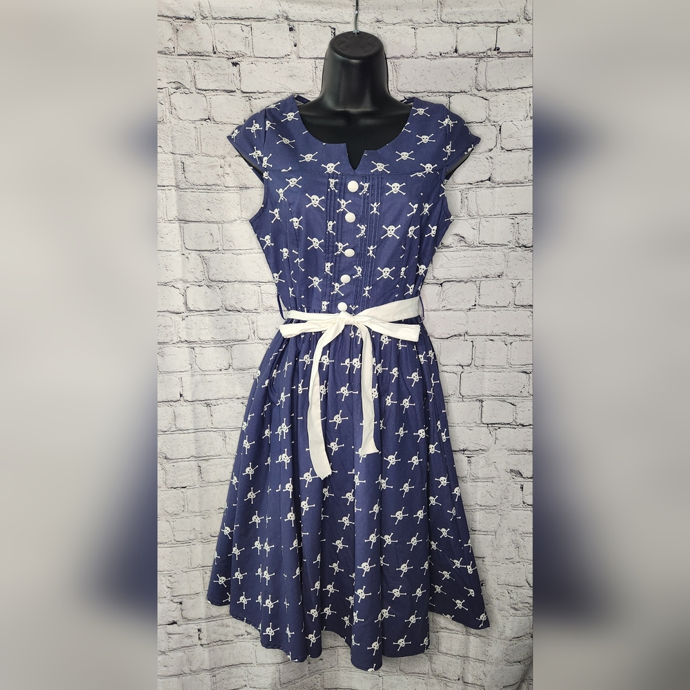 Retro Folter Skull Fit‎ and Flare Dress Size Small